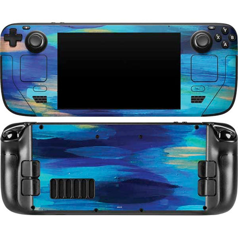 Etta Vee Ocean Blue Brush Stroke Steam Deck Handheld Gaming Computer Skin
